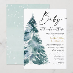 Invitation Douche par courrier baby shower d'hiver neutre pou