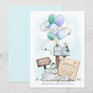 Invitation Douche par courrier Baby shower virtuel Balloon bo
