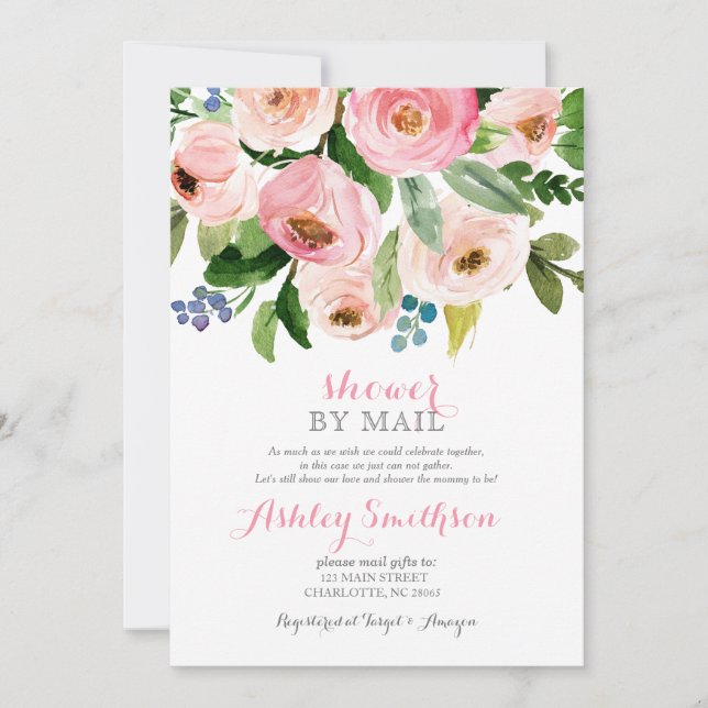 Invitation Douche par courrier douche nuptiale Douche virtuel (Devant)