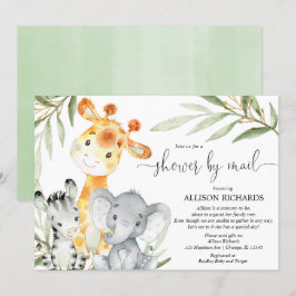 Invitation Douche par courrier Safari baby shower neutre genr