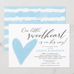 Invitation Douche par Mail Moderne Valentines bleu blanc garç