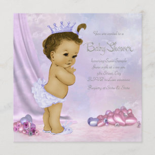 Invitation Douche pour bébé afro-américaine rose et violet