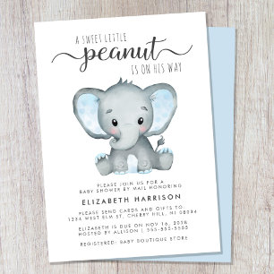 Invitation Douche pour bébé Eléphant mignonne par courrier