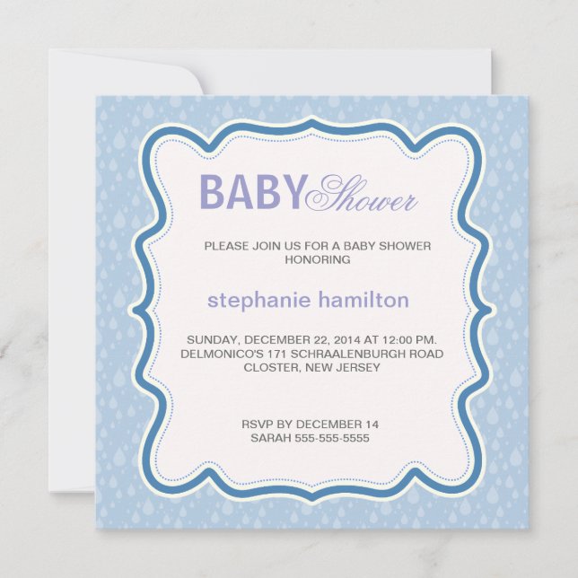 Invitation Douche pour bébé sur mesure (Devant)