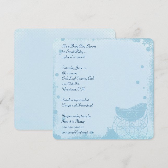 Invitation Douche pour bébé vintage (Devant / Derrière)