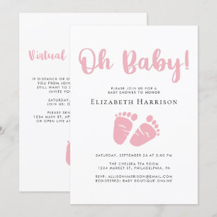 Invitation Douche pour bébés avec option virtuelle en ligne r