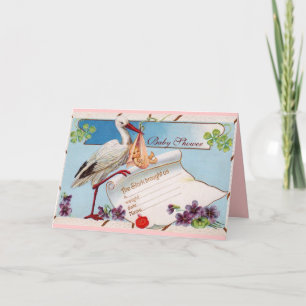 INVITATION DOUCHE POUR FILLE BÉBÉ AVEC FLEURS