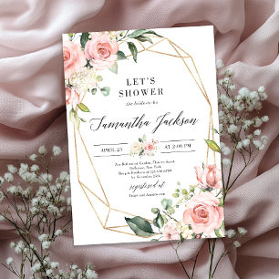 Invitation Douche pour mariée à Parties scintillant rose et o