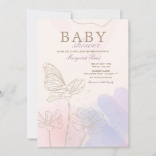 Invitation Douche rose et bleu