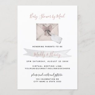 Invitation Douche rose par courrier - distance virtuelle long