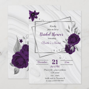 Invitation douche royale violette à nuptiale
