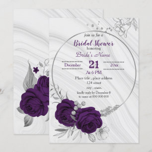 Invitation douche royale violette à nuptiale