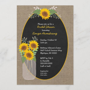 Invitation Douche rustique Sunflower / baby shower