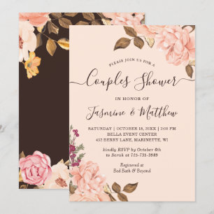 Invitation Douche Victoria Blush Floral Mariage Couples
