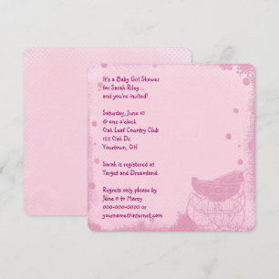 Invitation Douche vintage bébé fille