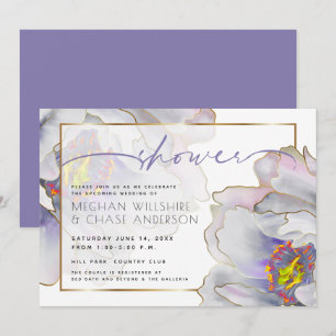Invitation Douche violette en couple exotique