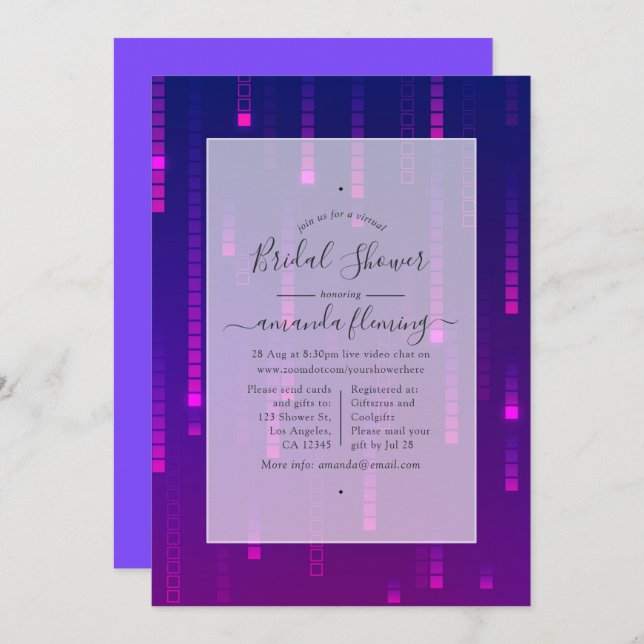 Invitation Douche virtuelle (Devant / Derrière)