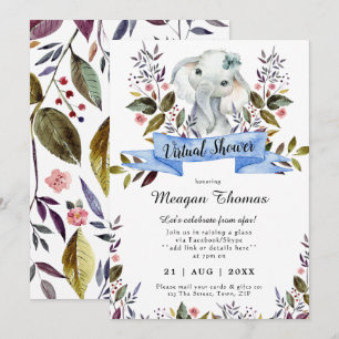 Invitation douche virtuelle nouveaux plans baby shower bleu é