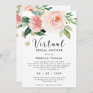 Invitation douche virtuelle par courrier douche à nage fleuri