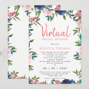 Invitation douche virtuelle par courrier douche à nage fleuri