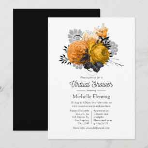 Invitation Douche virtuelle vintage Halloween Floral