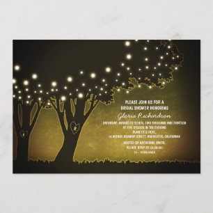 Invitation douches nuptiales des arbres romantiques du soir j
