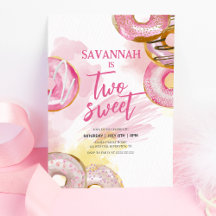 Doughnut rose deux beignets doux 2e anniversaire