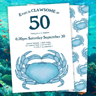 Invitation Douille de fruits de mer sur mesure 50e anniversai