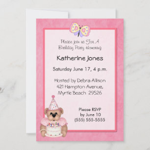 Invitation d'ours d'anniversaire