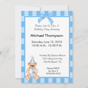 Invitation d'ours d'anniversaire