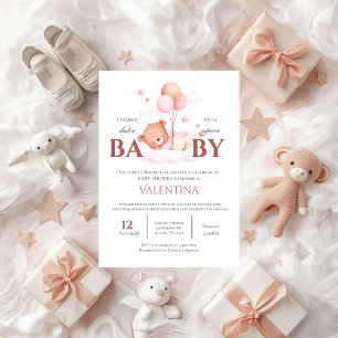 Invitation d'ours pour une baby shower espagnole f