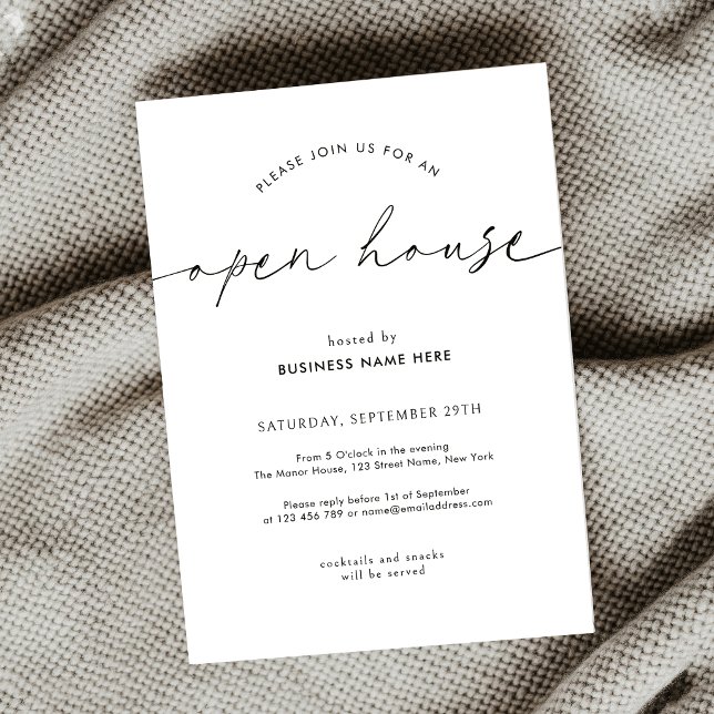 Invitation d'ouverture de maison de commerce minim (Créateur téléchargé)