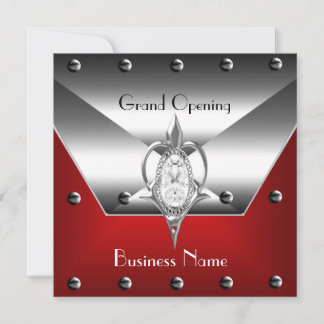 Invitation d'ouverture d'entreprise rouge diamant 