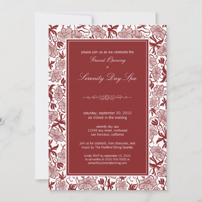Invitation d'ouverture florale (maroon) (Devant)