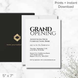 Invitation d'ouverture moderne Black White