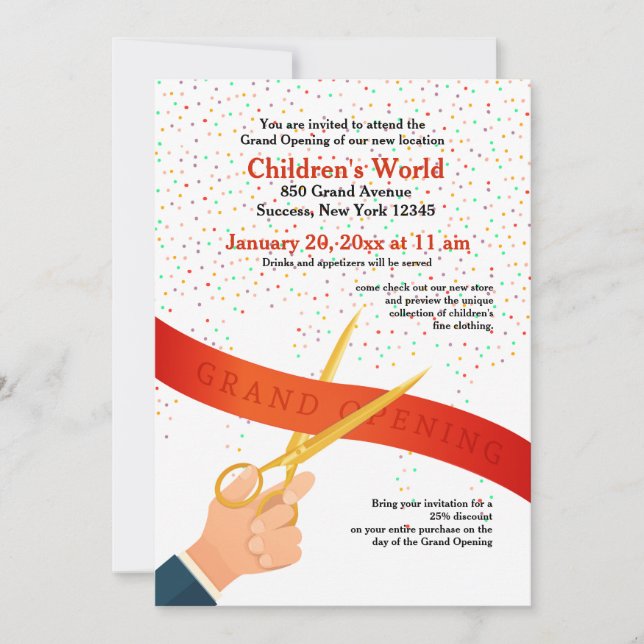 Invitation d'ouverture officielle (Devant)