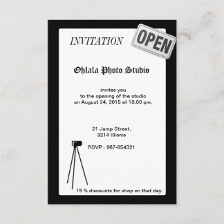 Invitation d'ouverture Photo Studio