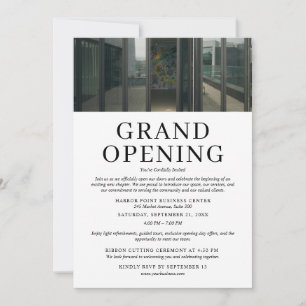 Invitation d'ouverture pour entreprise avec photo 