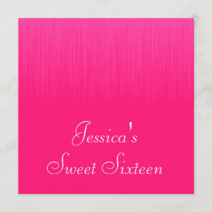 Invitation Doux 16 Anniversaire Fête Statique Rose Chaud