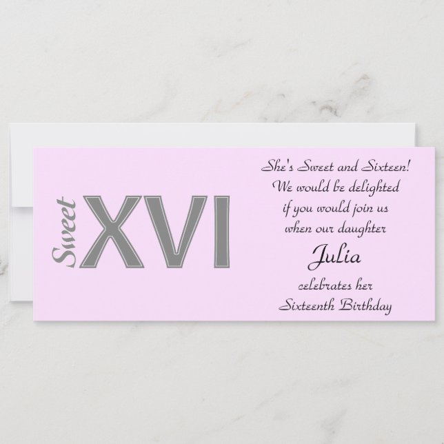 Invitation Doux 16 Anniversaire spécial XVI (Devant)
