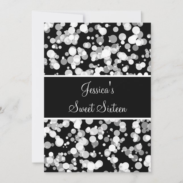 Invitation Doux 16 bulles gris noir et blanc (Devant)