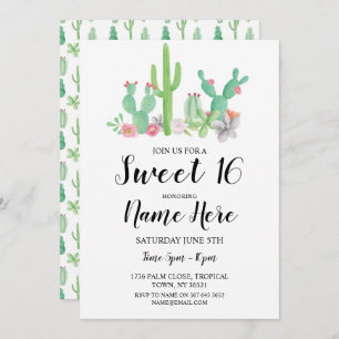 Invitation Doux 16 Cactus Cactus Aquarelles