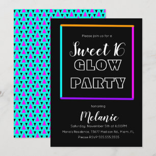 Invitation Doux 16 Neon Lumineuse Dans La Fête Fun De Fun Fun