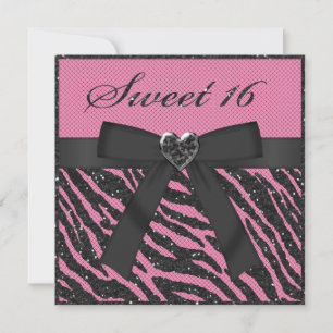 Invitation Doux 16 Parties scintillant en forme de zèbre, bij