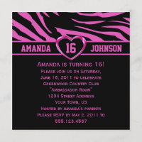 Doux 16 zèbres roses et noirs Imprimer Coeur rose