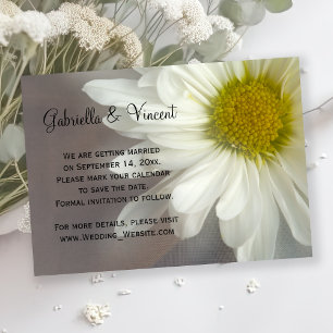 Invitation Doux Blancs sur Mariage Gris Enregistrer la Date