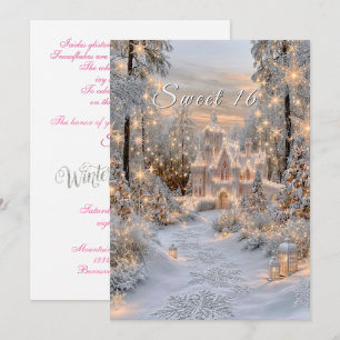 Invitation Doux Château de Princesse de Seize Hiver Merveille