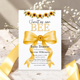 Invitation Doux comme Can Bee Ruban Jaune Baby Shower QR RSVP