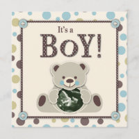 Doux comme carré d'invitation d'ours de nounours