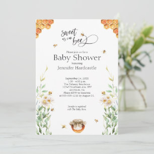 Invitation Doux comme peut être aquarelle Baby shower Floral 